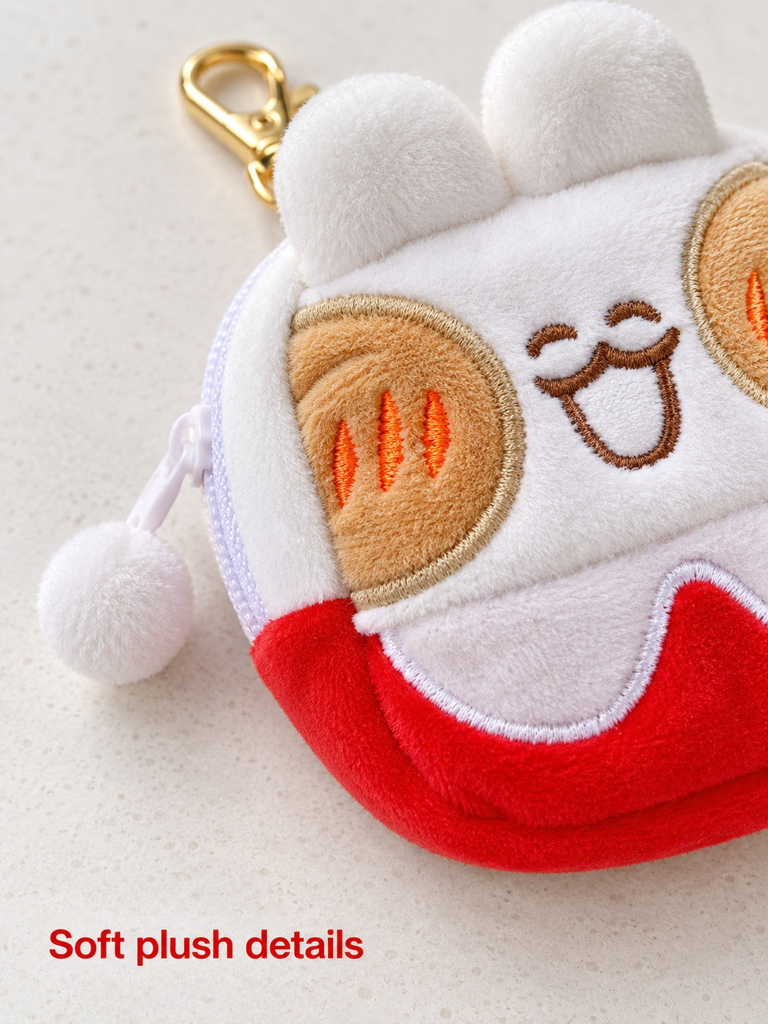 Kawaii Plush Rabbit Bread Bag Charm & Mini Zip Pouch