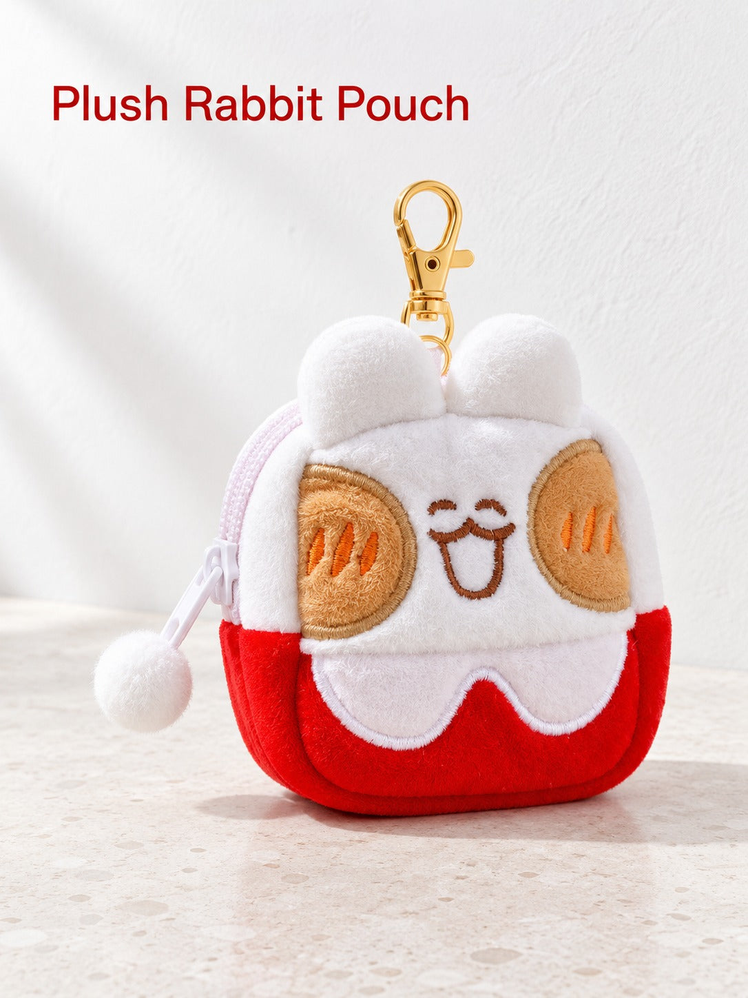 Kawaii Plush Rabbit Bread Bag Charm & Mini Zip Pouch