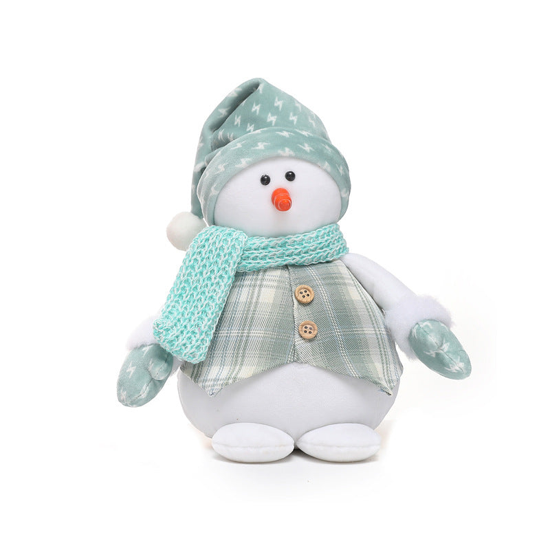 Plush Snowman Doll Pair for Cozy Christmas Holiday Decor