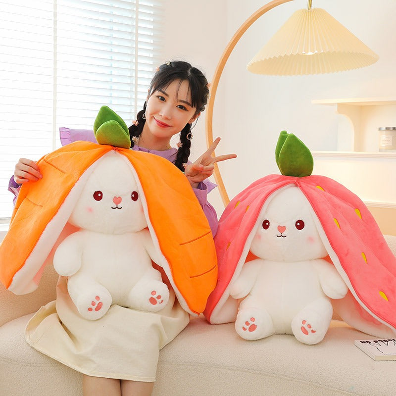 Fruit Hood Rabbit Plush Toy for Cozy Cuddles and Play