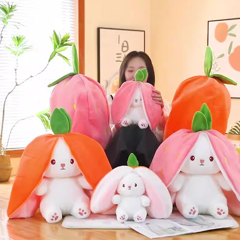 Fruit Hood Rabbit Plush Toy for Cozy Cuddles and Play
