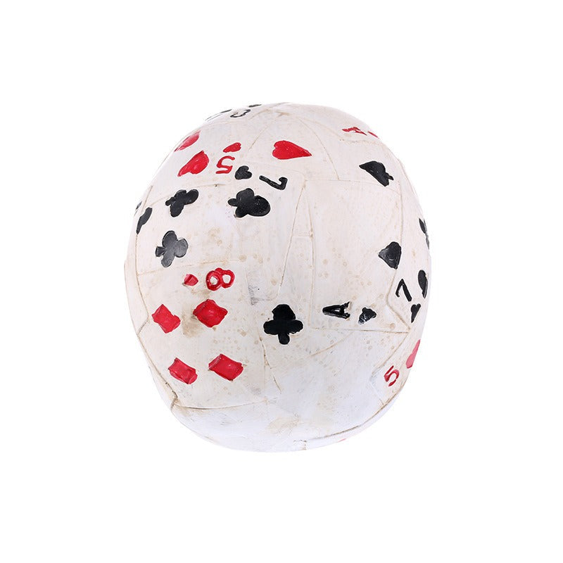 Poker Skull Resin Decor – Gothic Game Room Centerpiece