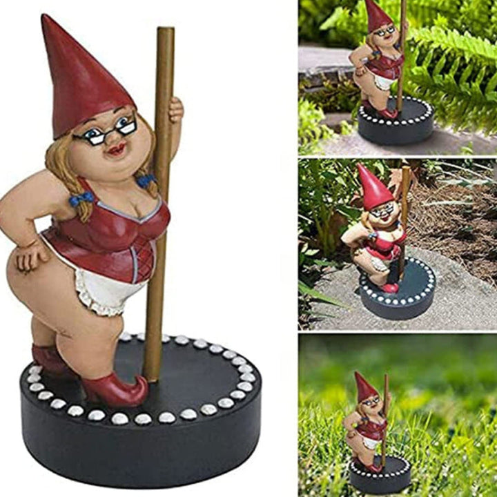 Pole Dancer Gnome Ornament – Whimsical Garden Decor