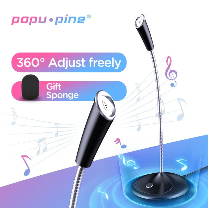 USB Desktop Microphone with 360° Adjustable Gooseneck