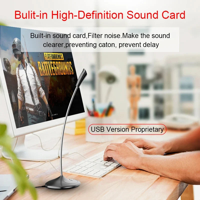 USB Desktop Microphone with 360° Adjustable Gooseneck