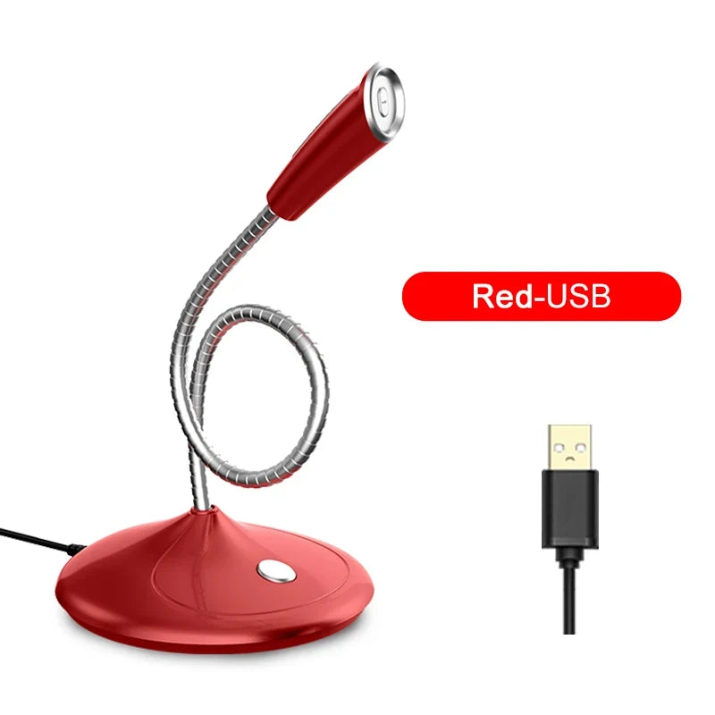 USB Desktop Microphone with 360° Adjustable Gooseneck