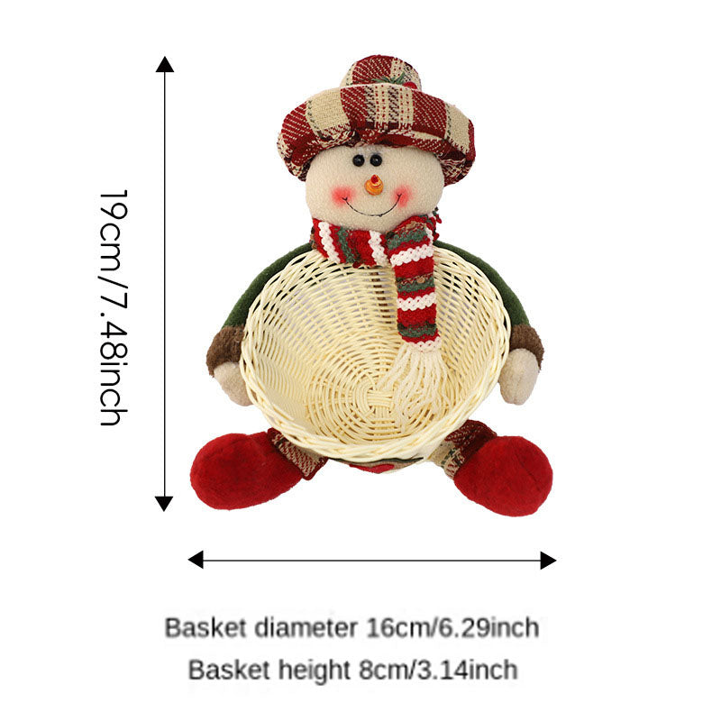 Christmas Candy Basket Decor With Plush Character Gift