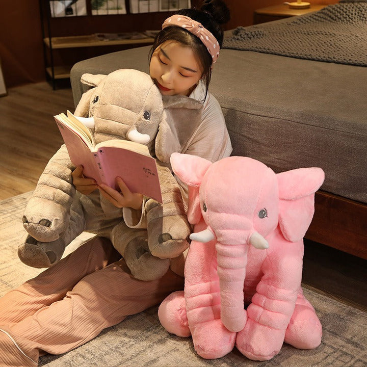 Oversized Elephant Plush Pillow for Cozy Bedtime Cuddles