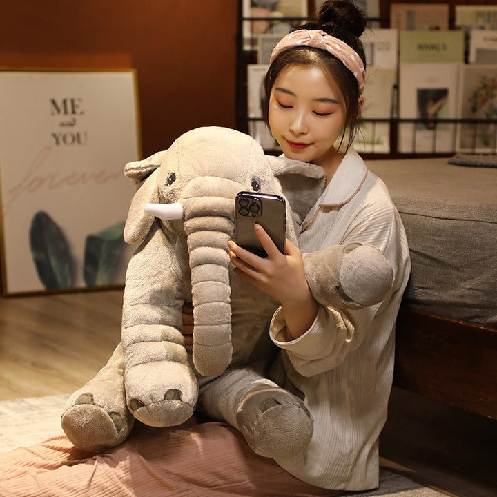 Oversized Elephant Plush Pillow for Cozy Bedtime Cuddles
