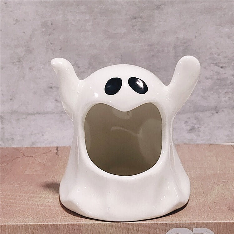 Ceramic Ghost Candle Holder for Halloween Ambiance