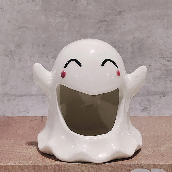 Ceramic Ghost Candle Holder for Halloween Ambiance