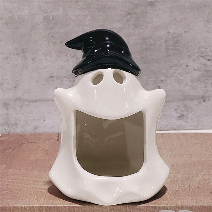 Ceramic Ghost Candle Holder for Halloween Ambiance