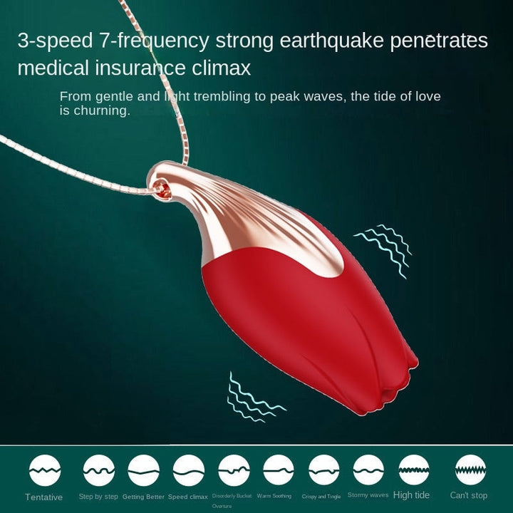 Rose Vibrator Necklace With 3-Speed Waterproof Design