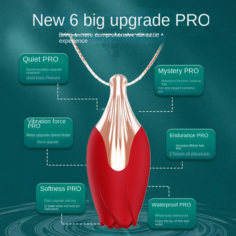 Rose Vibrator Necklace With 3-Speed Waterproof Design