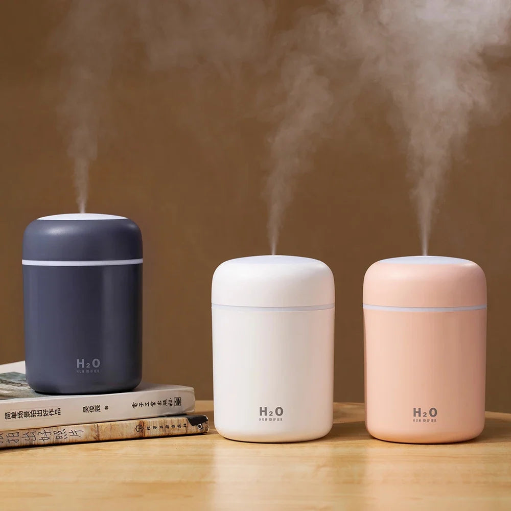 Portable USB Humidifier with Romantic Color Light, 300ml