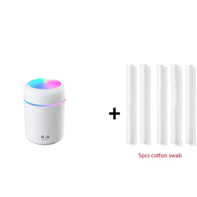 Portable USB Humidifier with Romantic Color Light, 300ml