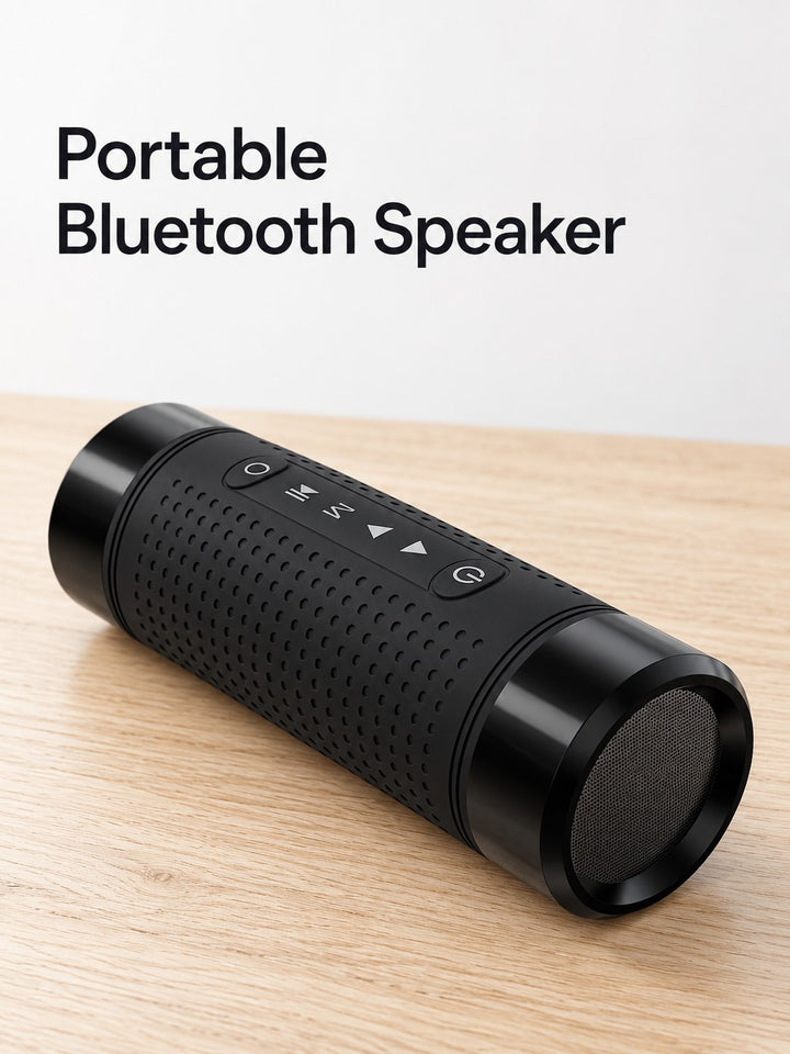 Portable Bluetooth Speaker with Power Bank & Flashlight