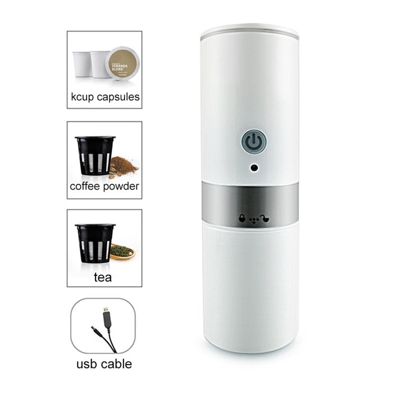 Portable Coffee Maker: Brew Anywhere, USB Rechargeable