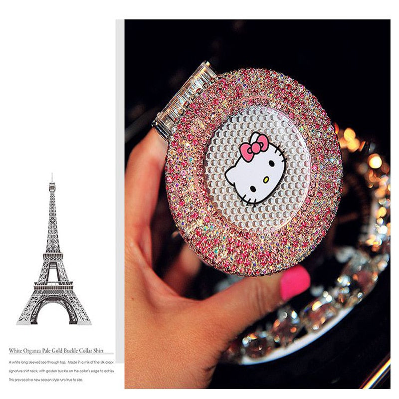 Hello Kitty Car Ashtray with LED Light and Crystals