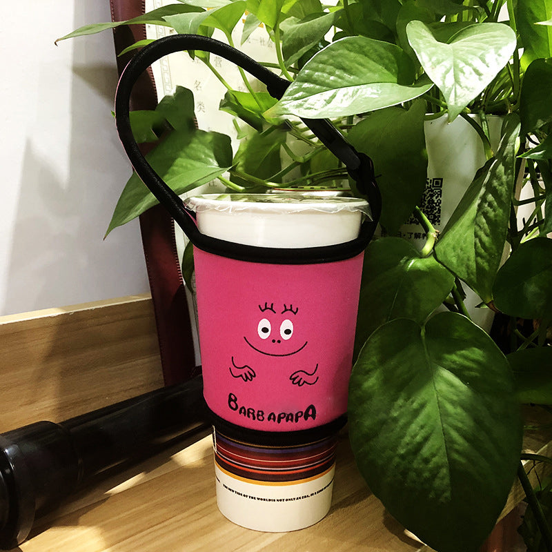 Cute Cartoon Cup Sleeve Carrier Bag for Bubble Tea