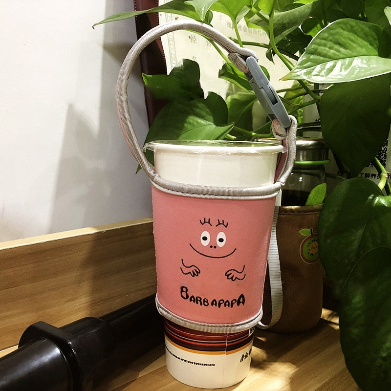 Cute Cartoon Cup Sleeve Carrier Bag for Bubble Tea