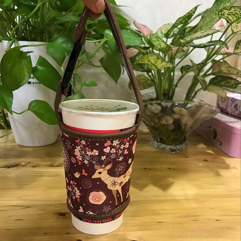 Cute Cartoon Cup Sleeve Carrier Bag for Bubble Tea