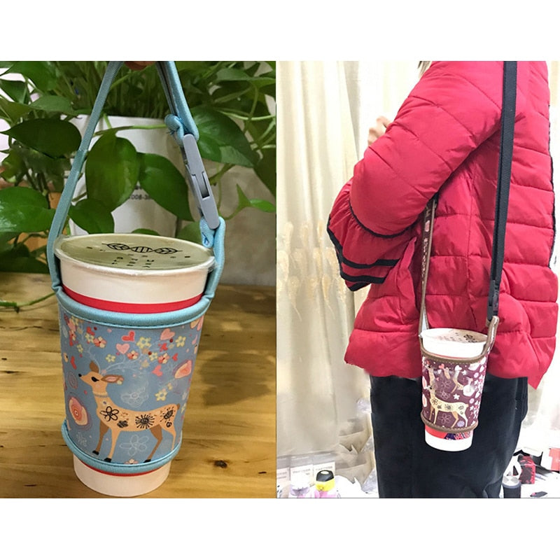 Cute Cartoon Cup Sleeve Carrier Bag for Bubble Tea