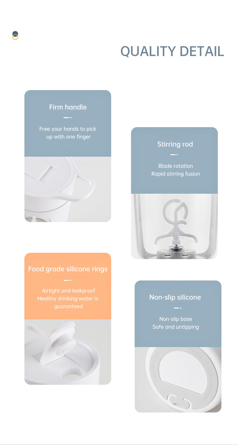 Portable Smoothie Blender Bottle for Gym and Commute