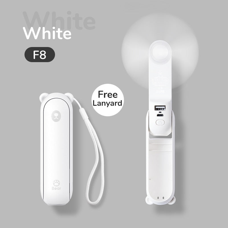 Portable Handheld Fan with Power Bank and Night Light