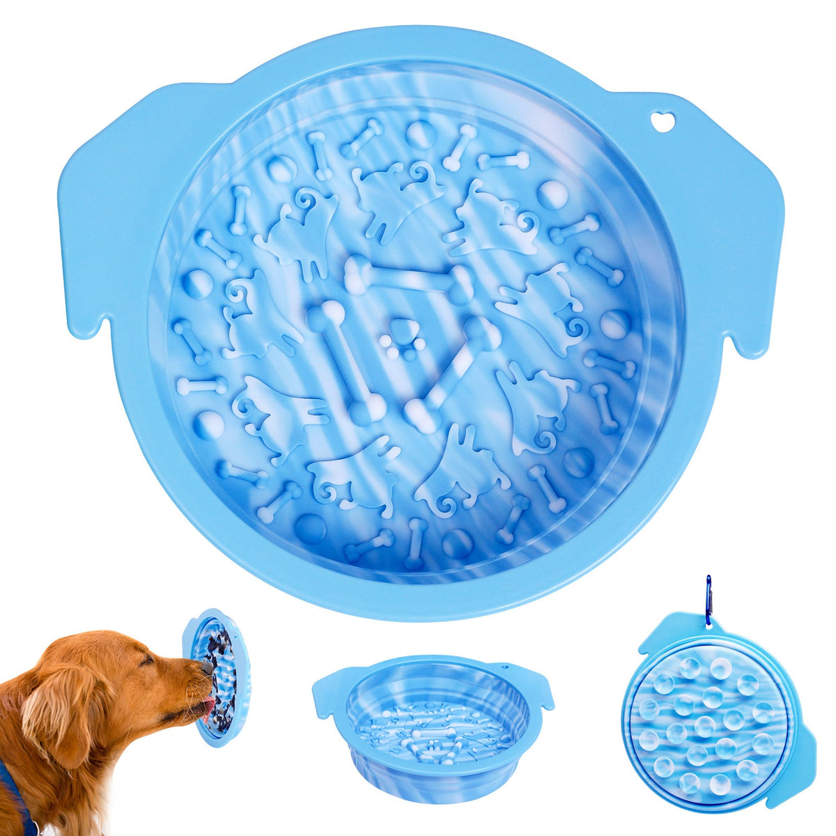 Portable Slow-Feeding Dog Bowl & Lick Mat for Travel