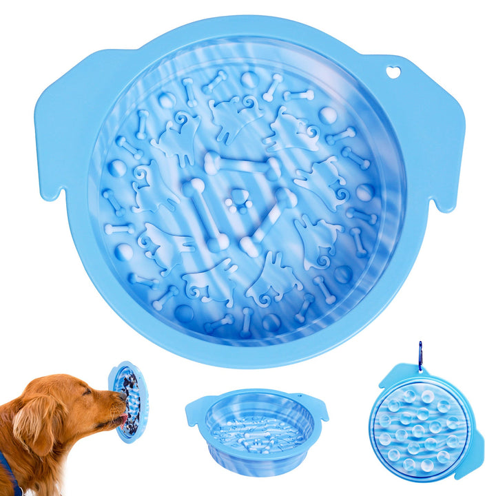 Portable Slow-Feeding Dog Bowl & Lick Mat for Travel