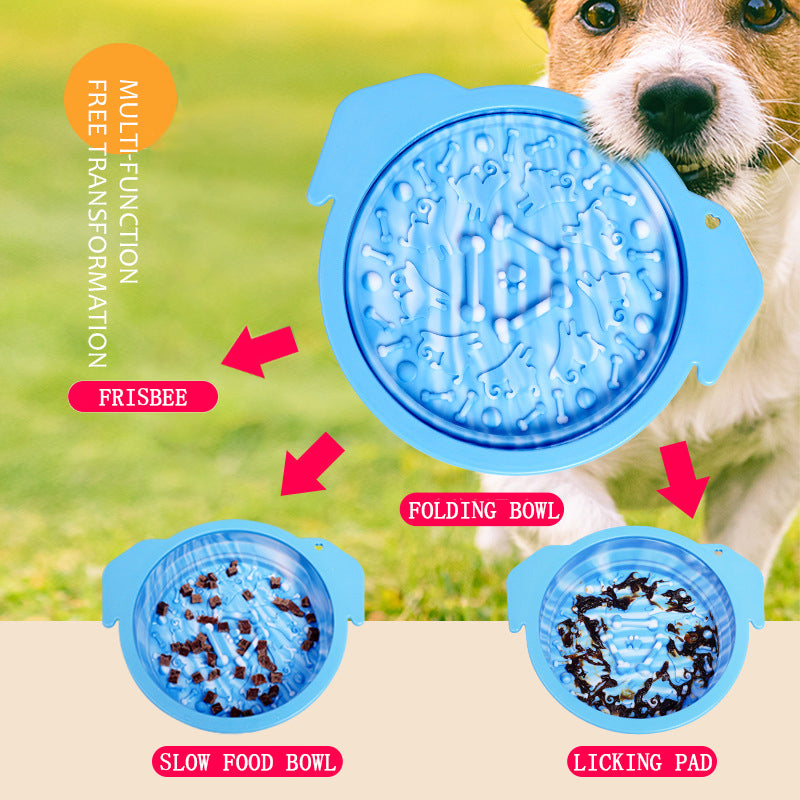 Portable Slow-Feeding Dog Bowl & Lick Mat for Travel