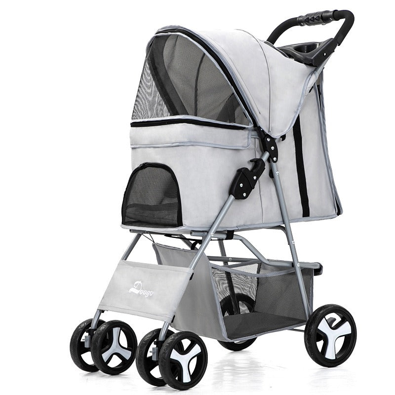 Pet Stroller for Cats & Small Dogs | Covered Comfort