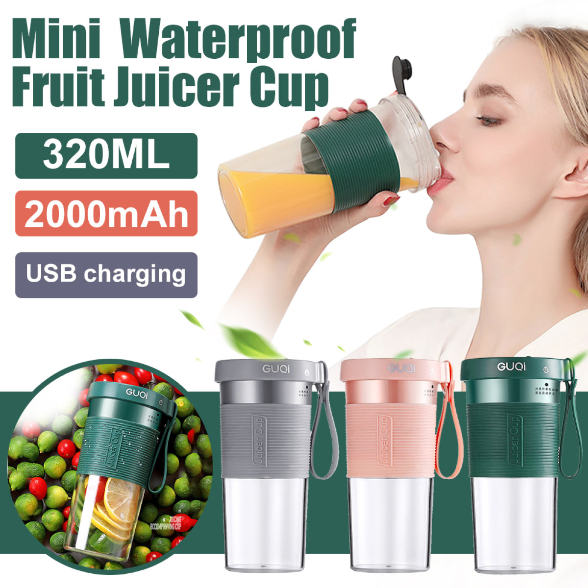 Portable Juicer Cup with USB Charging for Fresh Juice