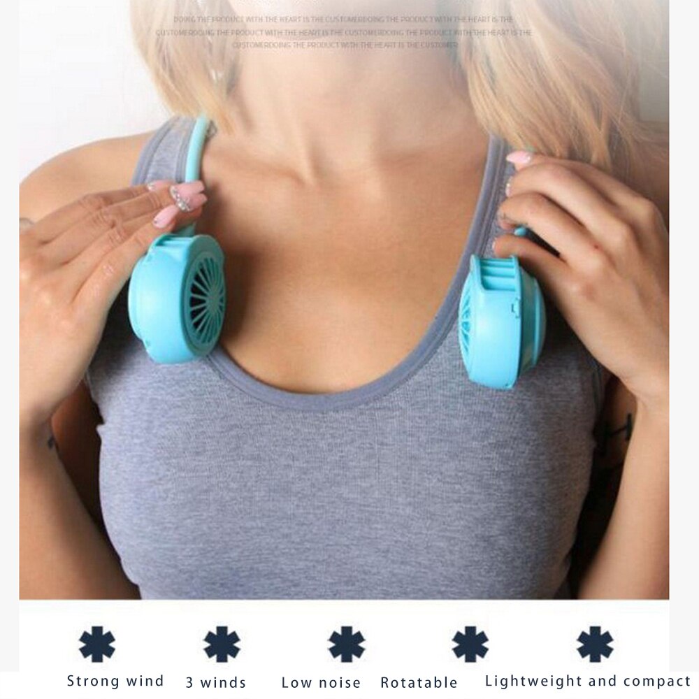 Hands-Free Neck Fan With Dual Adjustable Heads