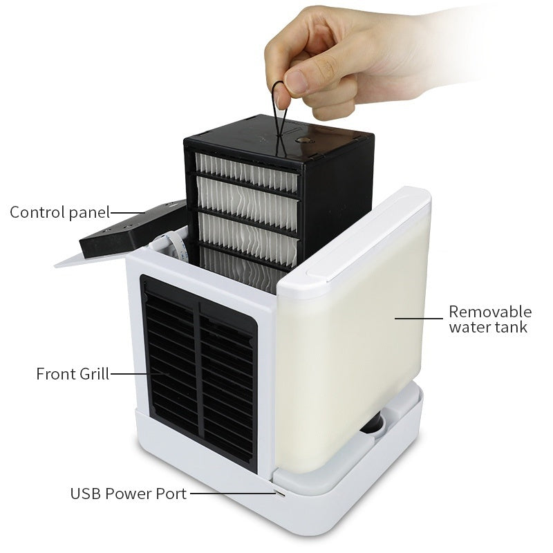 Portable USB Mini Air Cooler Fan for Desk & Bedside