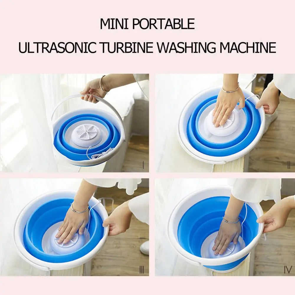 Portable Mini Washing Machine for Travel & Dorm Laundry