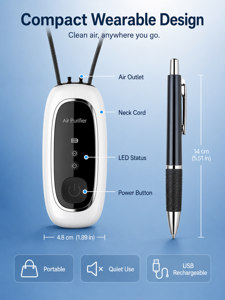 Portable Negative Ion Air Purifier — Cleaner Air Anywhere You Go