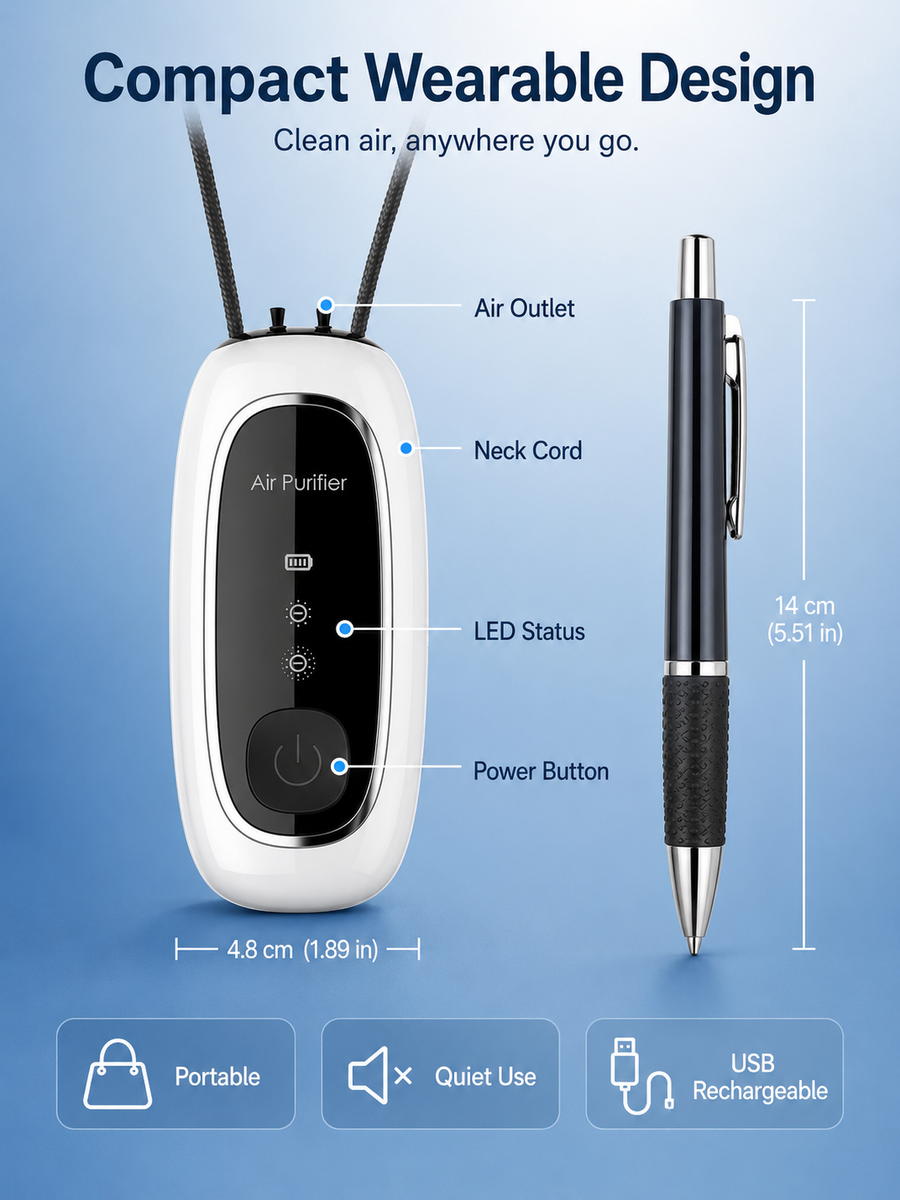 Portable Negative Ion Air Purifier — Cleaner Air Anywhere You Go