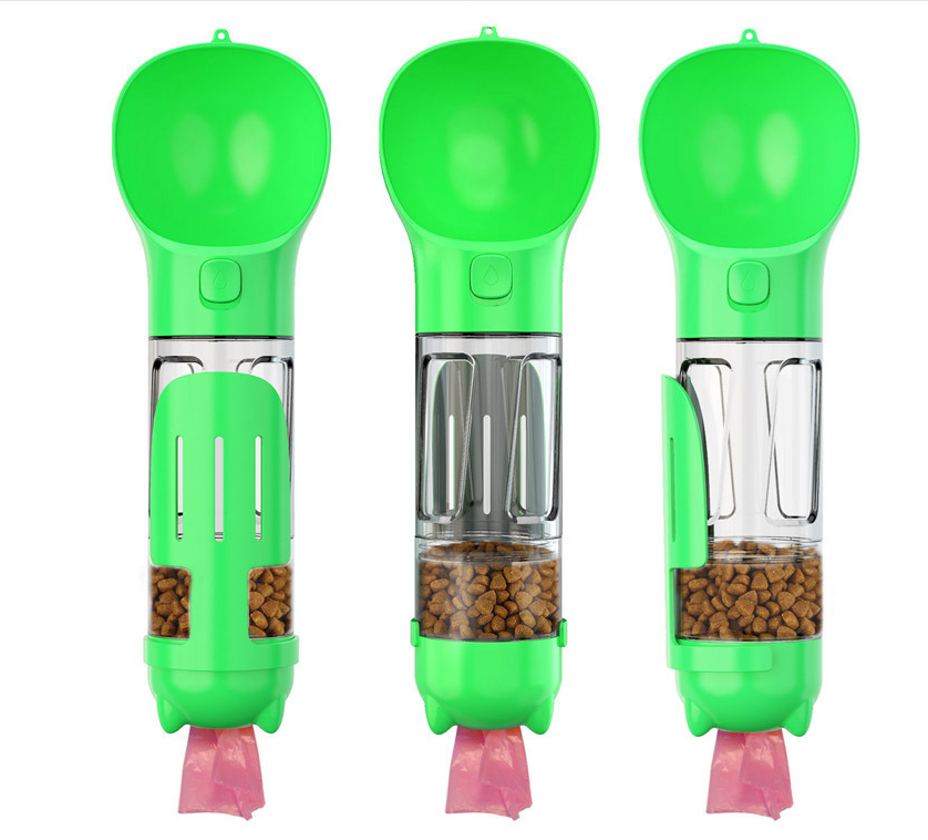 Portable Pet Water Bottle With Food & Waste Cleanup