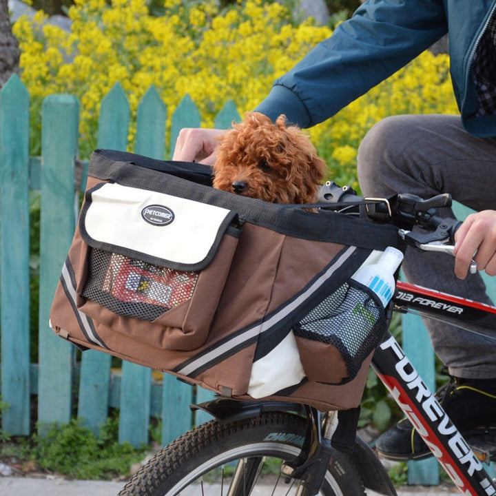 Waterproof Pet Bike Basket Carrier for Small Dogs & Cats