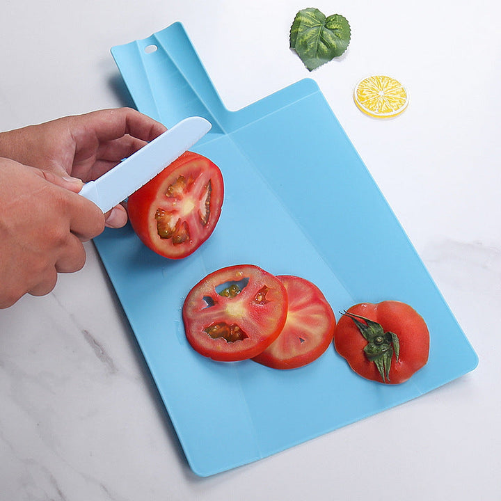 Folding Vegetable Cutting Board: Slide Chops to Bowl