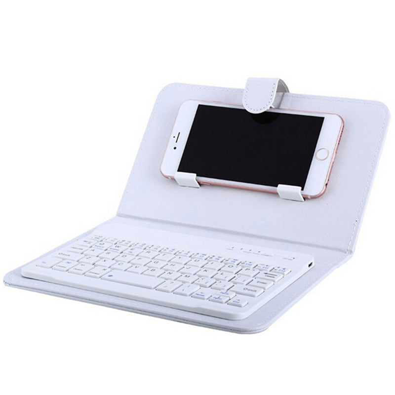Bluetooth Keyboard Phone Case with PU Leather Folio