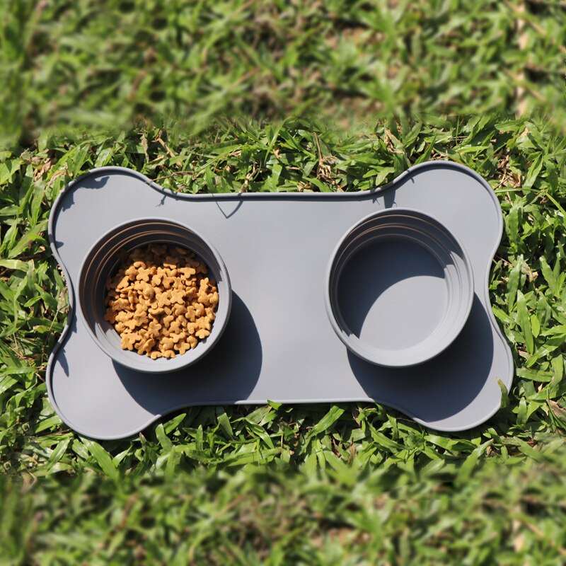 Portable Pet Bowls: Compact Two-Bowl Travel Feeding Set