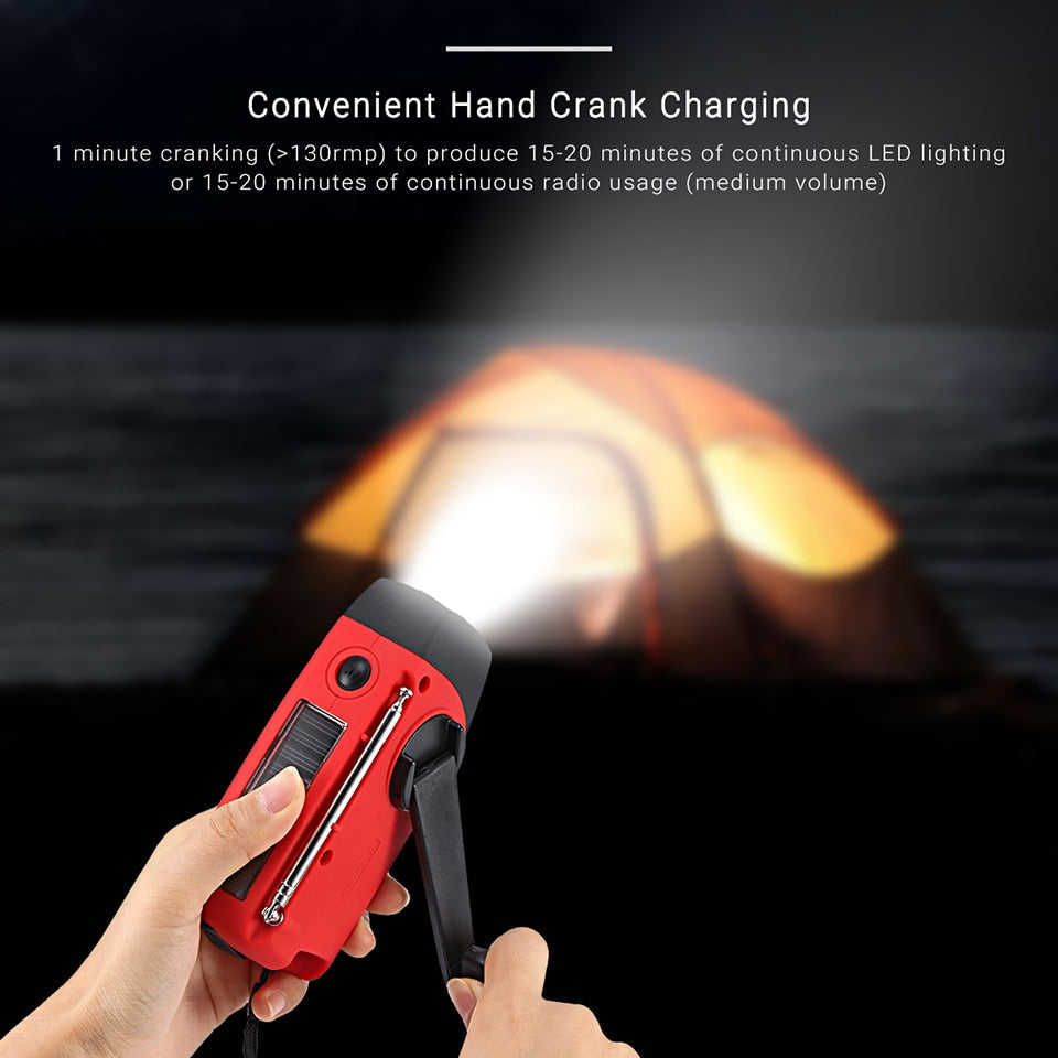 Hand Crank Solar Emergency Radio with Phone Charger