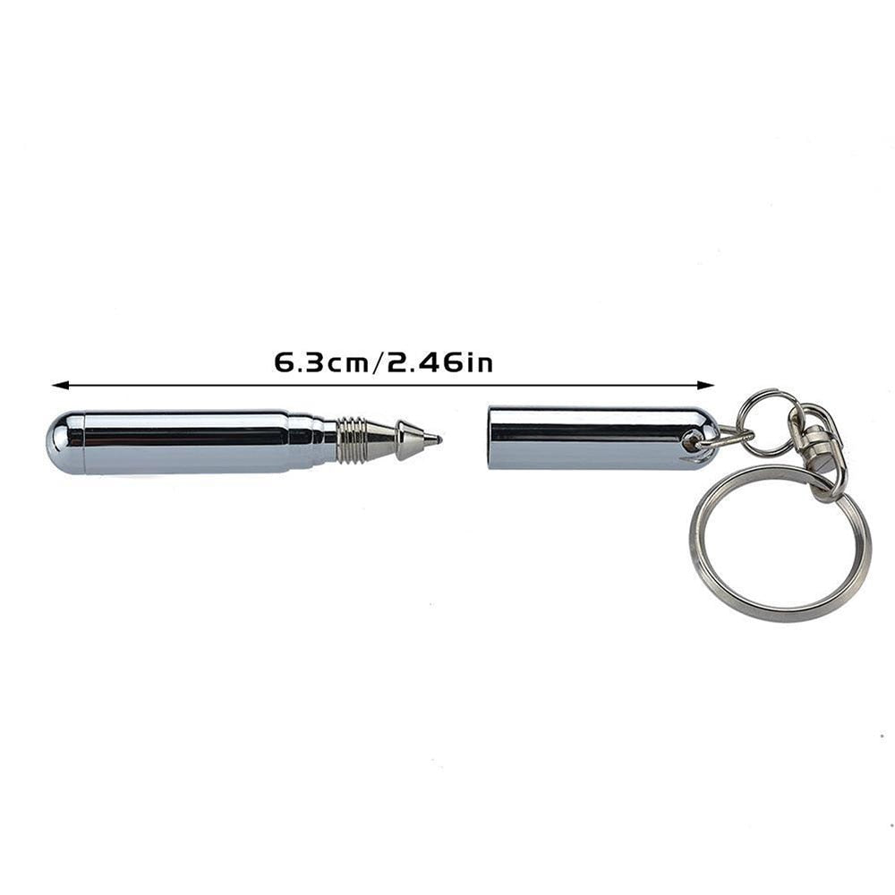 Stainless Steel Keychain Pen with Telescoping Barrel
