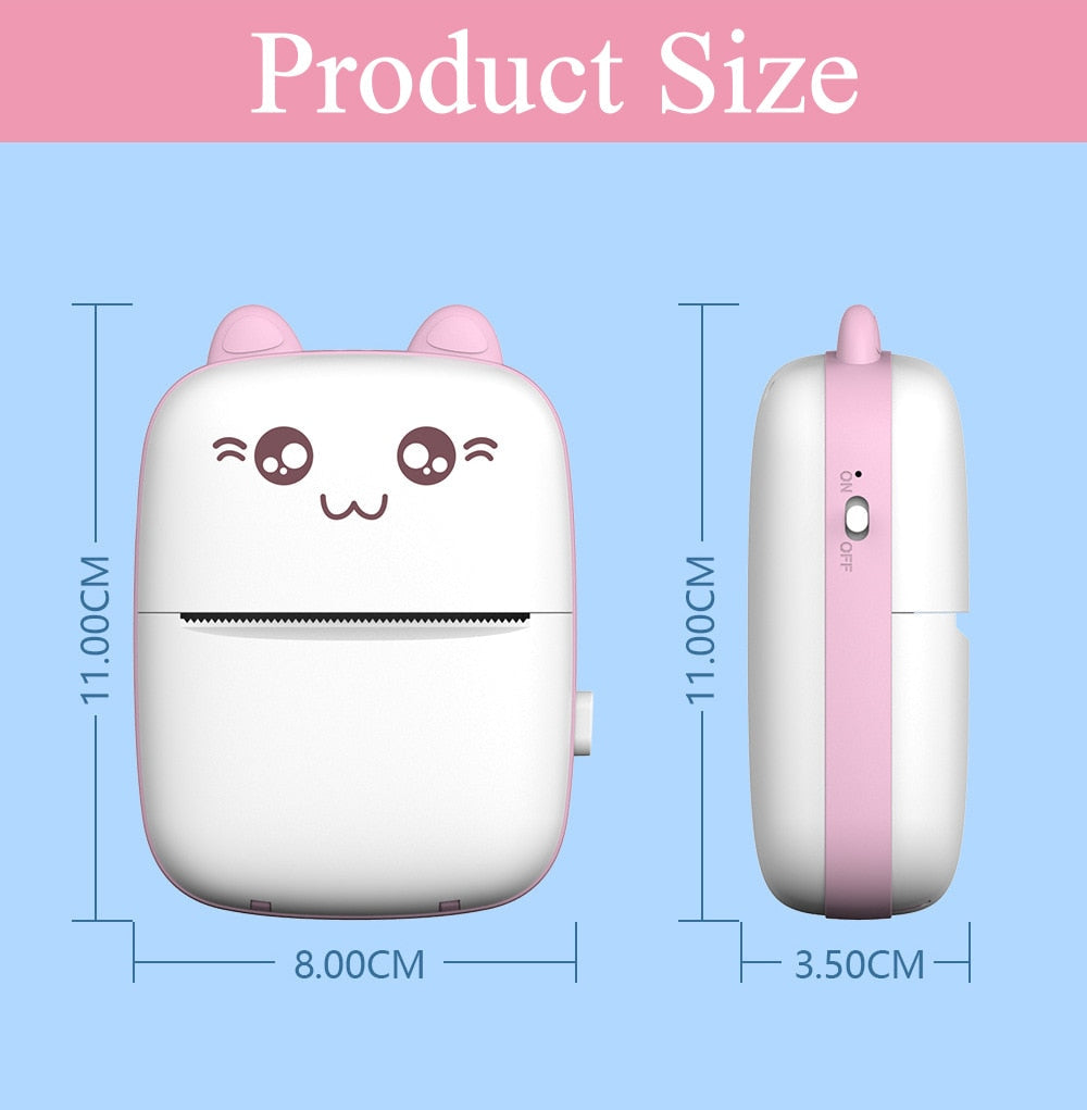 Pocket Cat Thermal Printer: Bluetooth Mini Photo Printer