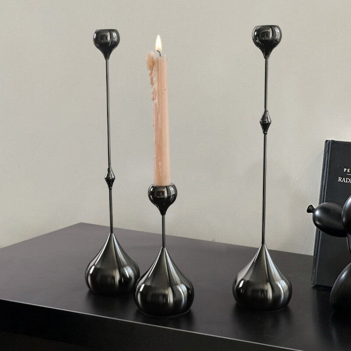 Silver Metal Candelabra Set, Sculptural Table Centerpiece