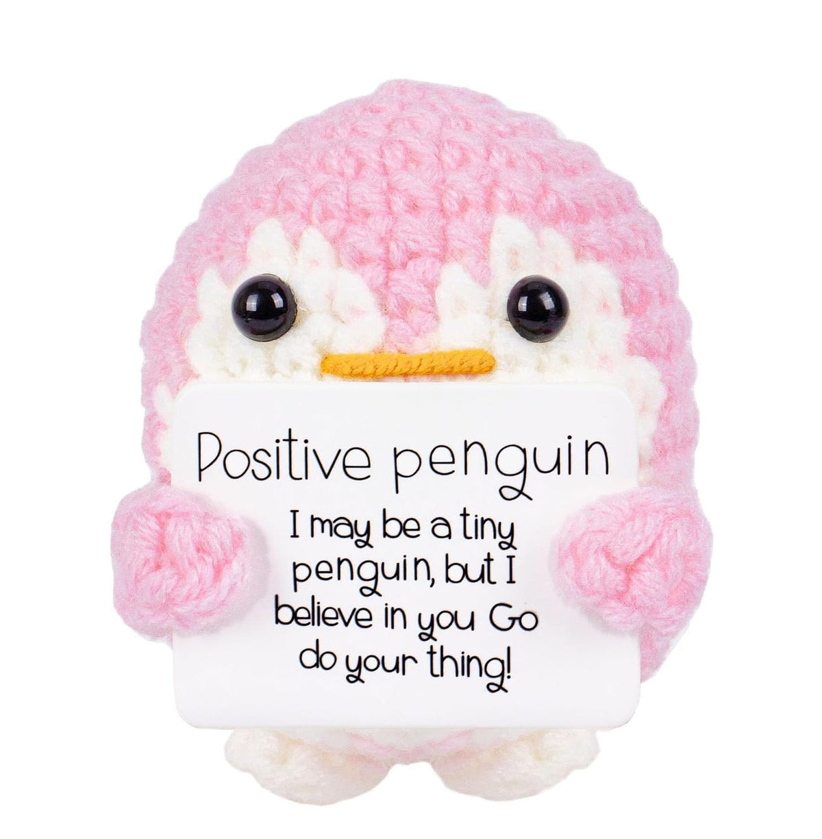 Crocheted Encouragement Doll for Cheerful Desk Decor