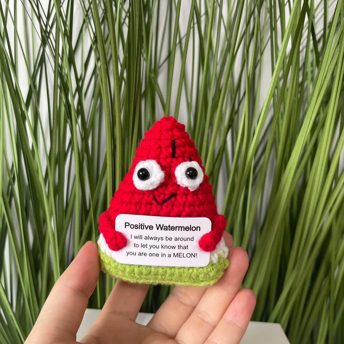 Crocheted Encouragement Doll for Cheerful Desk Decor